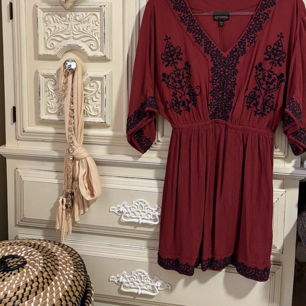 Red Western Babydoll Mini Dress